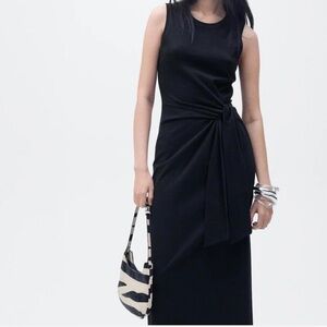 MANGO 100% Cotton Black Dress